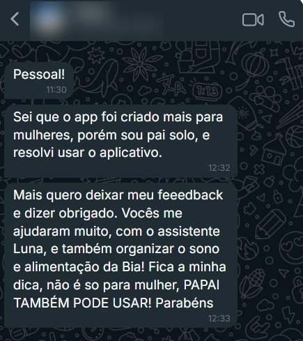 Feedback real de cliente do Assistente da Mamãe